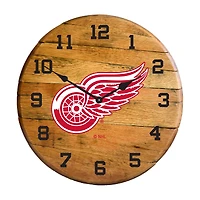Imperial Detroit Red Wings Oak Barrel Clock
