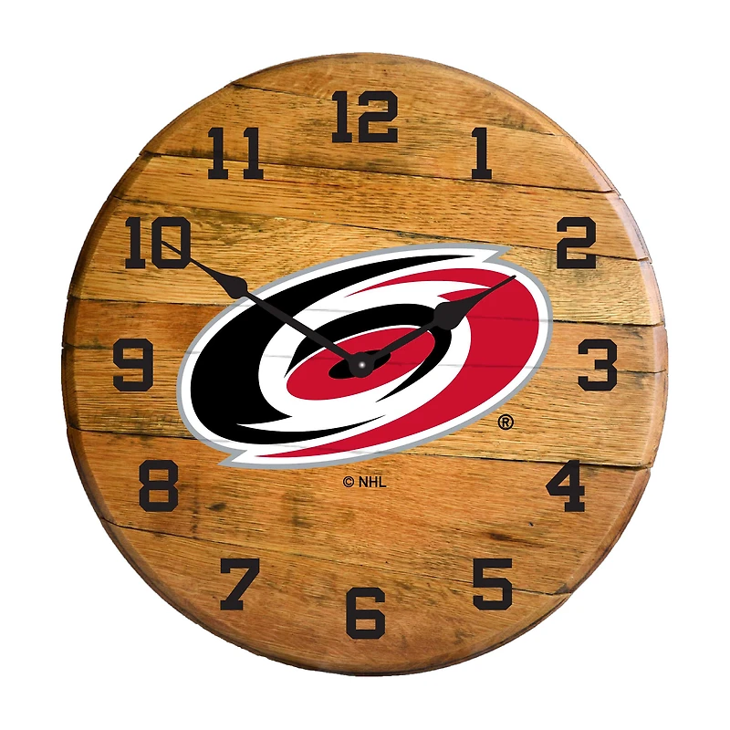 Imperial Carolina Hurricanes Oak Barrel Clock