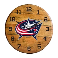 Imperial Columbus Blue Jackets Oak Barrel Clock
