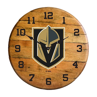 Imperial Vegas Golden Knights Oak Barrel Clock
