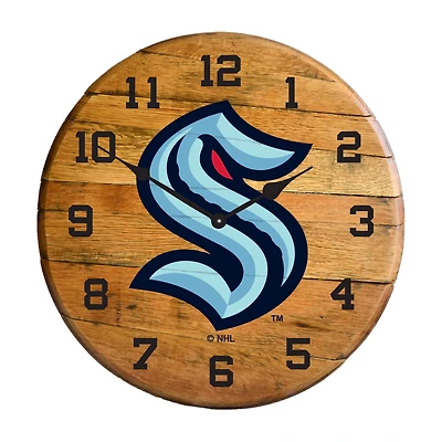 Imperial Seattle Kraken Oak Barrel Clock