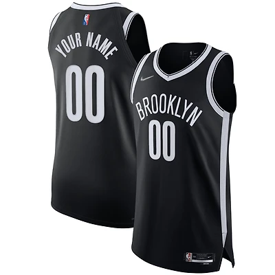 Men's Nike Black Brooklyn Nets 2021/22 Diamond Swingman Authentic Custom Jersey - Icon Edition