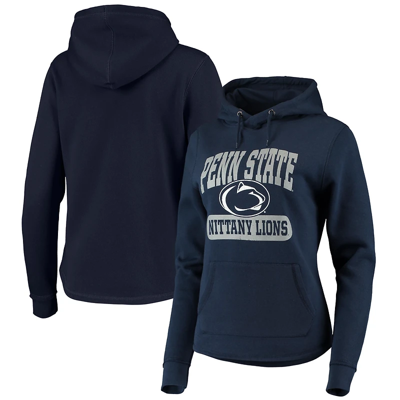 Women's Colosseum Navy Penn State Nittany Lions Core Crossover Pillbox Pullover Hoodie