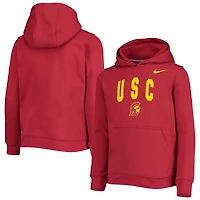 Youth Nike Cardinal USC Trojans Club Fleece Pullover Hoodie