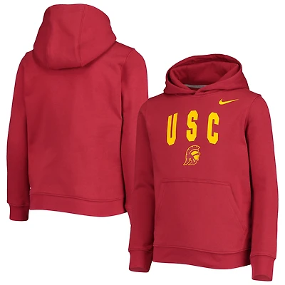 Youth Nike Cardinal USC Trojans Club Fleece Pullover Hoodie