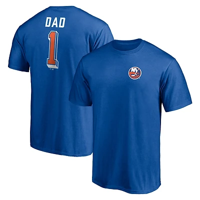 Men's Royal New York Islanders Number One Dad Logo T-Shirt