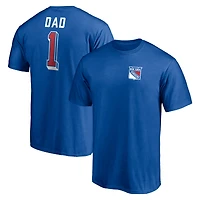 Men's Royal New York Rangers Number One Dad Logo T-Shirt