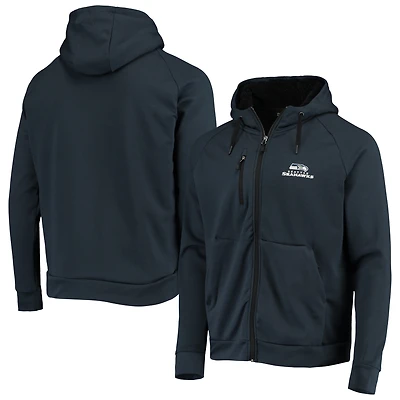 Men's Dunbrooke College Navy Seattle Seahawks Shag Tri-Blend Full-Zip Raglan Hoodie