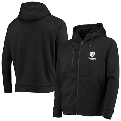 Men's Dunbrooke Black Pittsburgh Steelers Shag Tri-Blend Full-Zip Raglan Hoodie