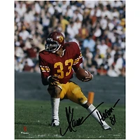 Marcus Allen USC Trojans Autographed 8" x 10" Cardinal Jersey Rushing Photograph with "Heisman 81" Inscription