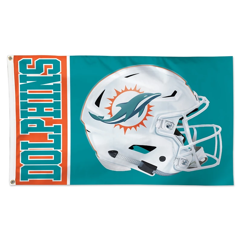 WinCraft Miami Dolphins 3' x 5' Helmet Deluxe Single-Sided Flag