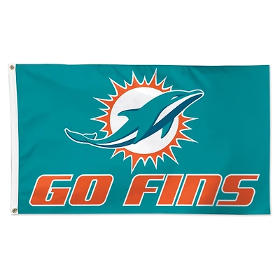 WinCraft Miami Dolphins 3' x 5' Slogan Deluxe Single-Sided Flag