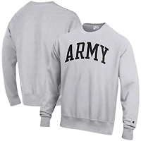 Men's Champion Heather Gray Army Black Knights Relaxed Fit Arch Reverse Weave Pullover Sweatshirt