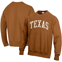 Men's Champion Burnt Orange Texas Longhorns Relaxed Fit Arch Reverse Weave Pullover Sweatshirt