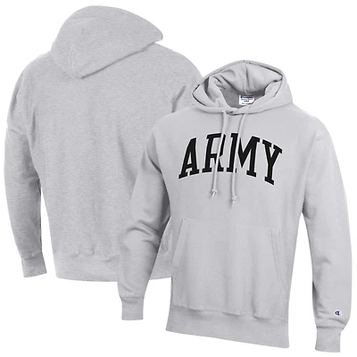 Men's Champion Heather Gray Army Black Knights Team Arch Reverse Weave Relaxed Fit Pullover Hoodie