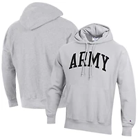 Men's Champion Heather Gray Army Black Knights Team Arch Reverse Weave Relaxed Fit Pullover Hoodie