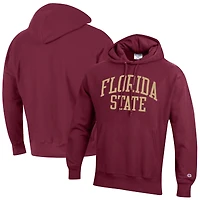 Men's Champion Garnet Florida State Seminoles Team Arch Reverse Weave Relaxed Fit Pullover Hoodie