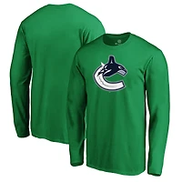Men's Green Vancouver Canucks Primary Logo Long Sleeve T-Shirt