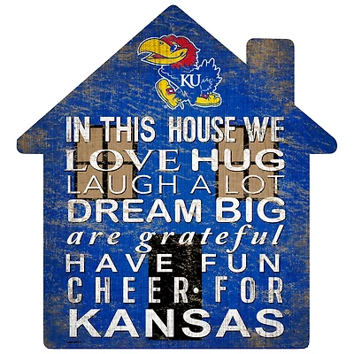 Kansas Jayhawks 12'' Team House Sign