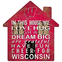 Wisconsin Badgers 12'' Team House Sign