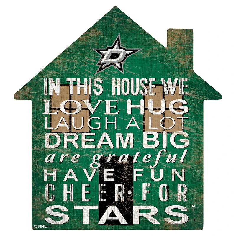 Dallas Stars 12'' Team House Sign
