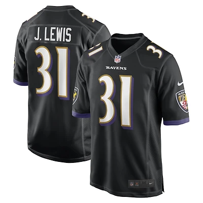 Men's Nike Jamal Lewis Black Baltimore Ravens Retired Player Alternate Game Jersey