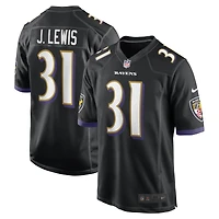 Men's Nike Jamal Lewis Black Baltimore Ravens Retired Player Alternate Game Jersey