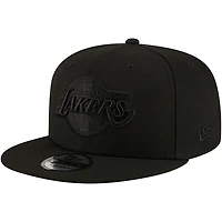 Men's New Era Los Angeles Lakers Black On Black 9FIFTY Snapback Hat