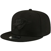 Men's New Era Oklahoma City Thunder Black On Black 9FIFTY Snapback Hat