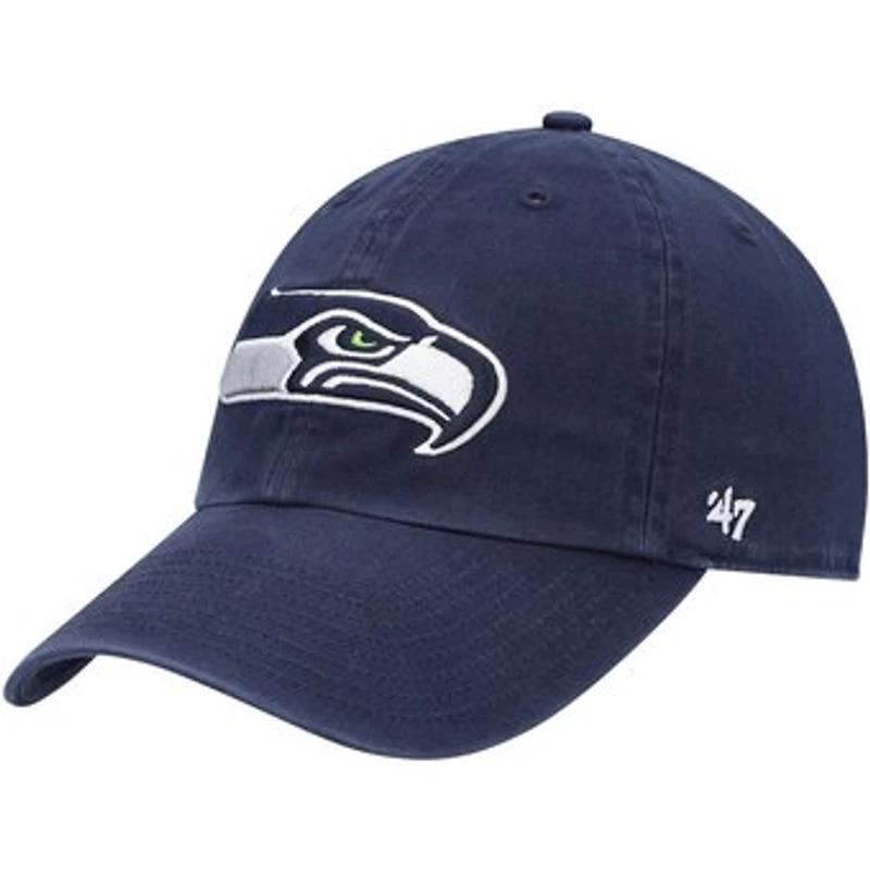 Youth '47 College Navy Seattle Seahawks Logo Clean Up Adjustable Hat
