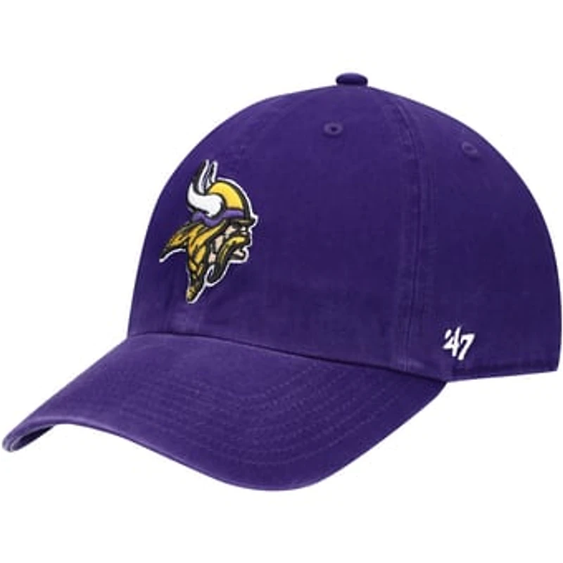 Youth '47 Purple Minnesota Vikings Logo Clean Up Adjustable Hat