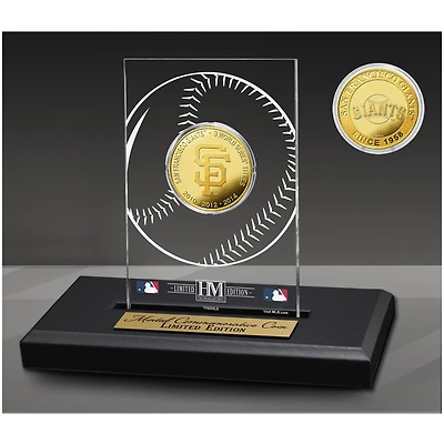 Highland Mint San Francisco Giants 3-Time World Series Champions Acrylic Gold Coin Desk Top Display