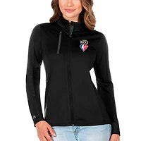 Women's Antigua Black Milwaukee Bucks NBA 75th Anniversary Generation Full-Zip