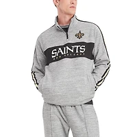 Men's Tommy Hilfiger Heathered Gray New Orleans Saints Mario Quarter-Zip Jacket