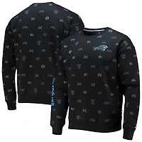Men's Tommy Hilfiger Black Carolina Panthers Reid Graphic Pullover Sweatshirt