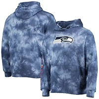 Men's Tommy Hilfiger College Navy Seattle Seahawks Stanley Tie-Dye Pullover Hoodie