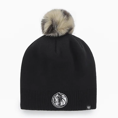 Women's '47 Black Dallas Mavericks Serengeti Knit Beanie with Pom
