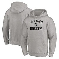 Men's Heather Gray Los Angeles Kings Victory Arch Team Fitted Pullover Hoodie