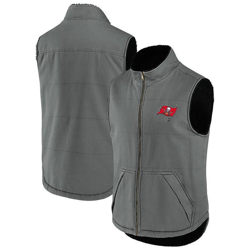 Men's Darius Rucker Collection by Fanatics  Gray Tampa Bay Buccaneers Sherpa Lined Full-Zip Vest