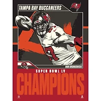 Phenom Gallery Rob Gronkowski Tampa Bay Buccaneers Super Bowl LV Champions 18'' x 24'' Serigraph Limited Edition Poster Art Print
