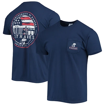 Men's Navy Kansas Jayhawks Campus Americana T-Shirt