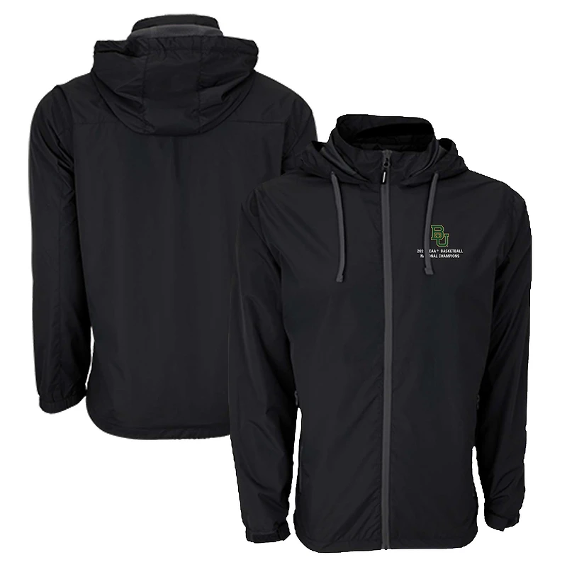 Men's Black Baylor Bears 2021 NCAA Men's Basketball National Champions Microfiber Full-Zip Hooded Jacket