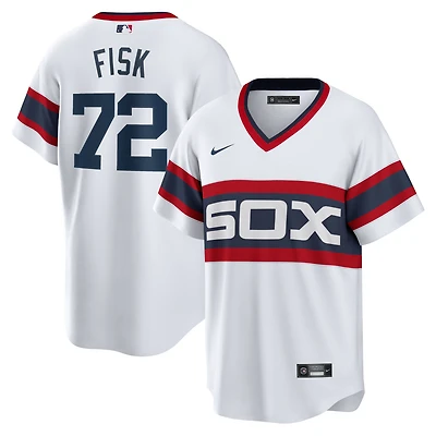 Men's Nike Carlton Fisk White Chicago White Sox Home Cooperstown Collection Team Player Jersey