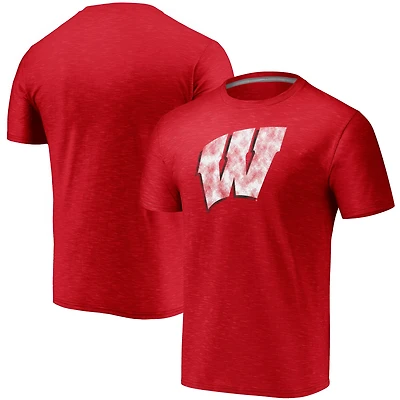 Men's Fanatics Red Wisconsin Badgers Classic Primary Logo Space-Dye T-Shirt