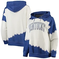 Women's Gameday Couture White/Royal Kentucky Wildcats For the Fun Double Dip-Dyed Pullover Hoodie