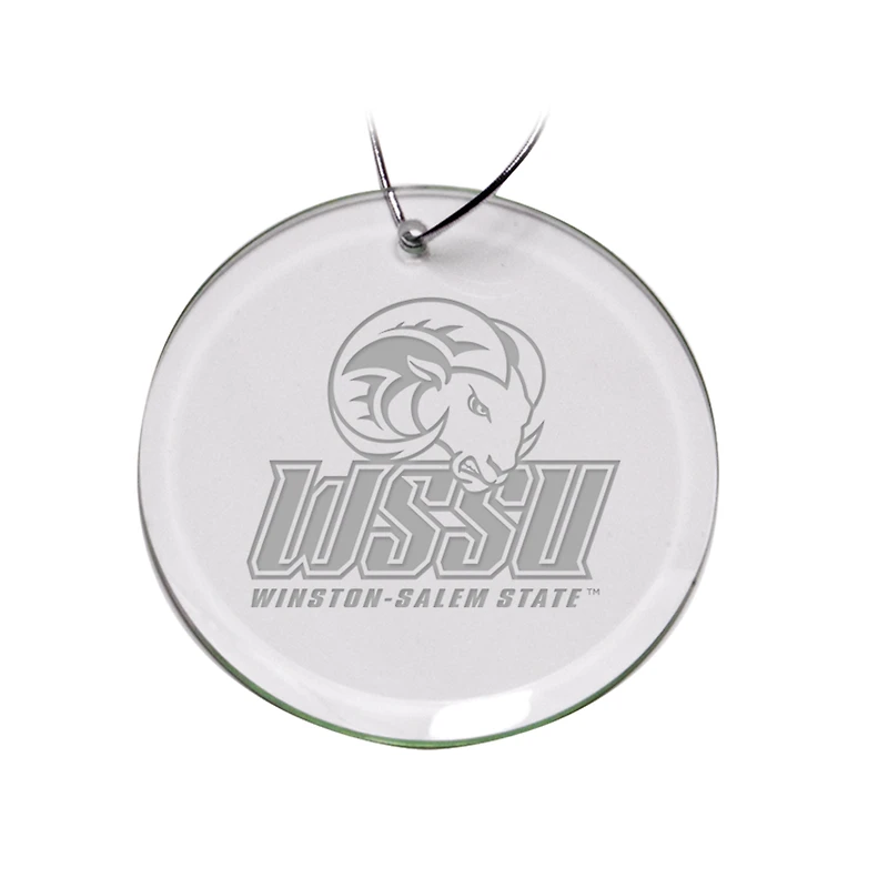 Winston-Salem State Rams 3'' Glass Round Ornament