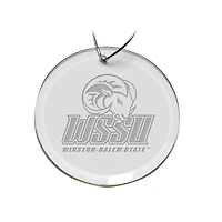 Winston-Salem State Rams 3'' Glass Round Ornament