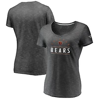 Women's Fanatics Charcoal Chicago Bears League Leader Space Dye V-Neck T-Shirt