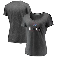 Women's Fanatics Charcoal Buffalo Bills League Leader Space Dye V-Neck T-Shirt