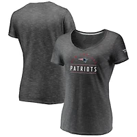 Women's Fanatics Charcoal New England Patriots League Leader Space Dye V-Neck T-Shirt